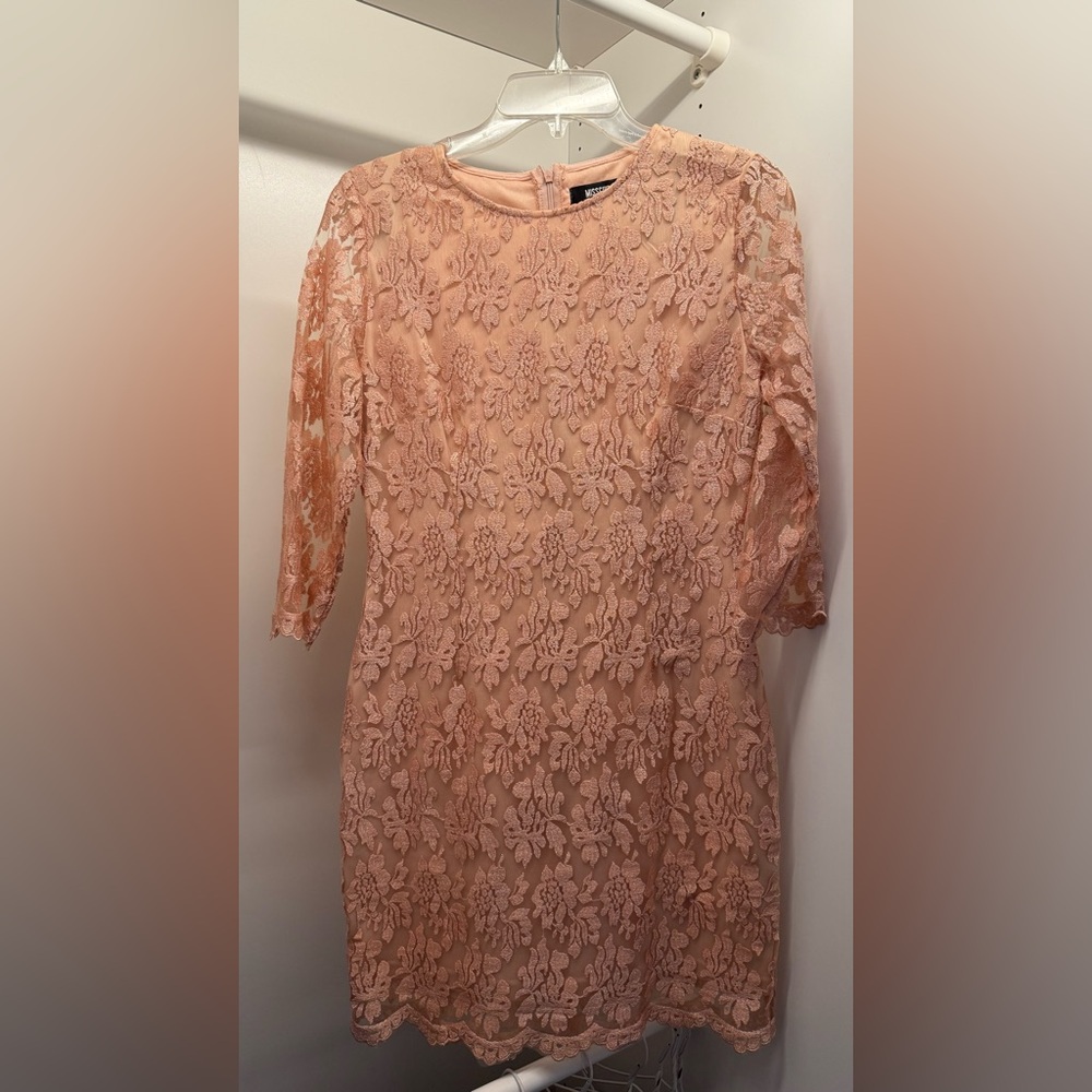 Missguided Elegant Lace blush/Pink Dress